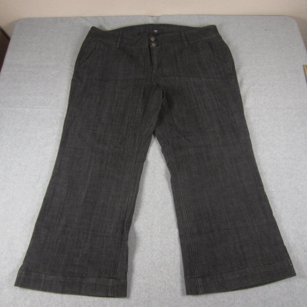 Mossimo Jeans Womens 22W Plus Dark‎ Wash Stretch Trouser Denim Altered Hem